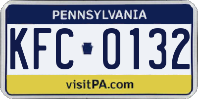 PA license plate KFC0132