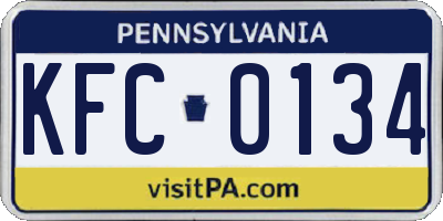 PA license plate KFC0134
