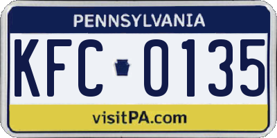 PA license plate KFC0135
