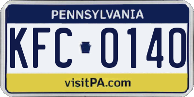 PA license plate KFC0140