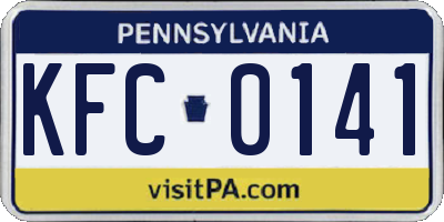 PA license plate KFC0141