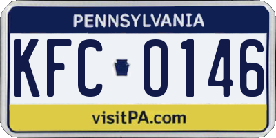 PA license plate KFC0146