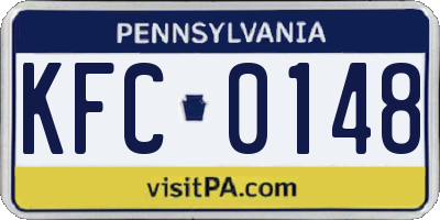 PA license plate KFC0148