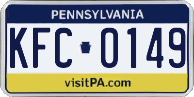 PA license plate KFC0149