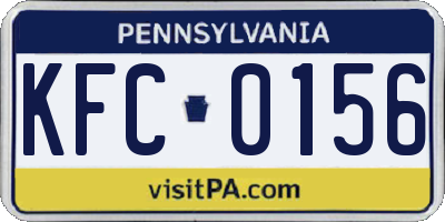PA license plate KFC0156