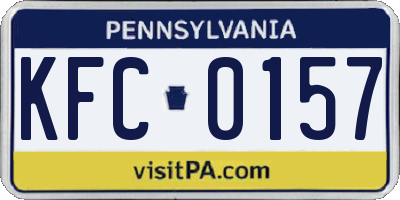 PA license plate KFC0157