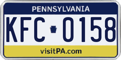PA license plate KFC0158