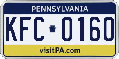 PA license plate KFC0160