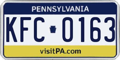 PA license plate KFC0163