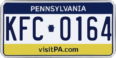PA license plate KFC0164