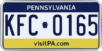 PA license plate KFC0165