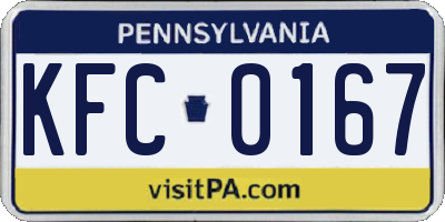PA license plate KFC0167
