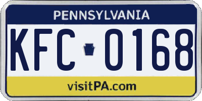 PA license plate KFC0168