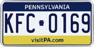 PA license plate KFC0169