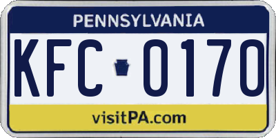 PA license plate KFC0170
