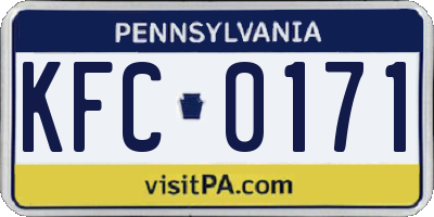 PA license plate KFC0171