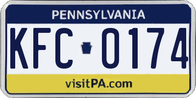PA license plate KFC0174