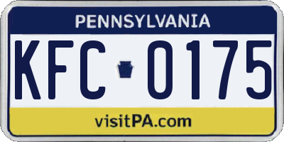 PA license plate KFC0175