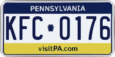 PA license plate KFC0176