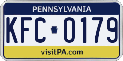 PA license plate KFC0179