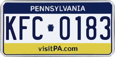 PA license plate KFC0183