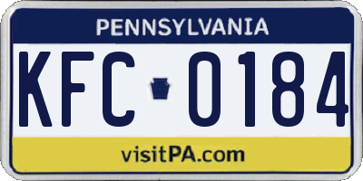 PA license plate KFC0184
