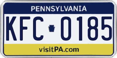 PA license plate KFC0185