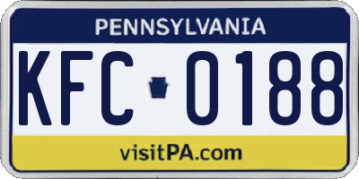 PA license plate KFC0188