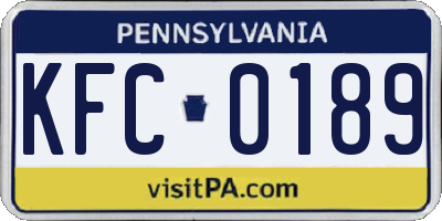 PA license plate KFC0189