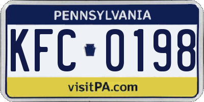 PA license plate KFC0198