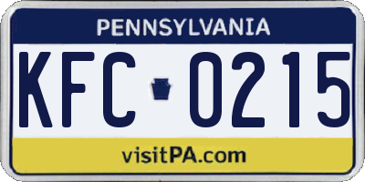 PA license plate KFC0215