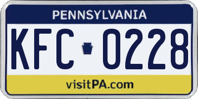 PA license plate KFC0228