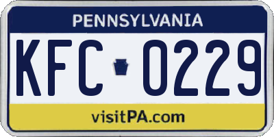 PA license plate KFC0229