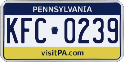 PA license plate KFC0239