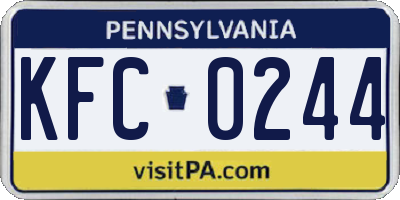 PA license plate KFC0244