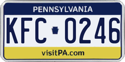 PA license plate KFC0246
