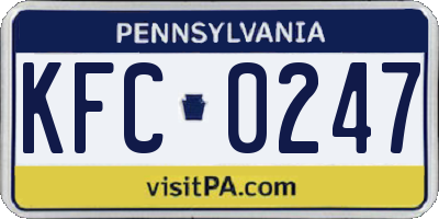 PA license plate KFC0247