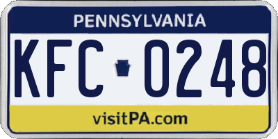 PA license plate KFC0248