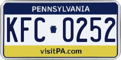 PA license plate KFC0252