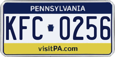 PA license plate KFC0256