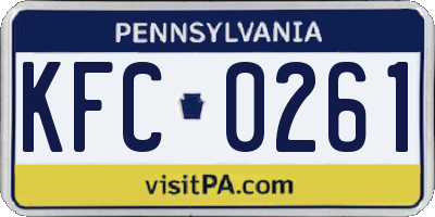 PA license plate KFC0261