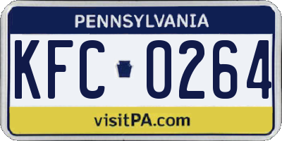 PA license plate KFC0264
