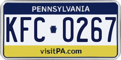 PA license plate KFC0267