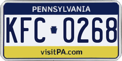 PA license plate KFC0268
