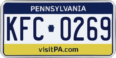 PA license plate KFC0269