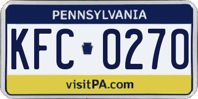 PA license plate KFC0270