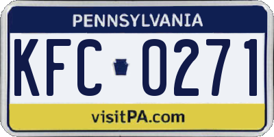 PA license plate KFC0271