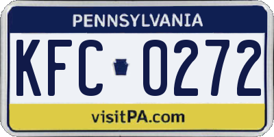 PA license plate KFC0272