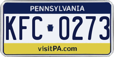 PA license plate KFC0273