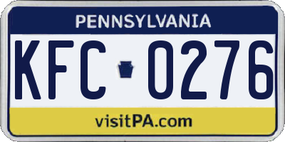 PA license plate KFC0276